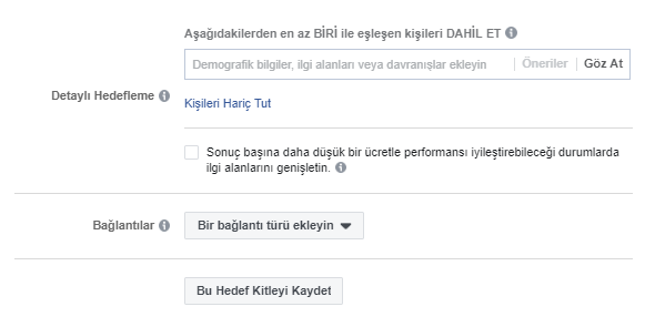 Facebook Detaylı Hedefleme