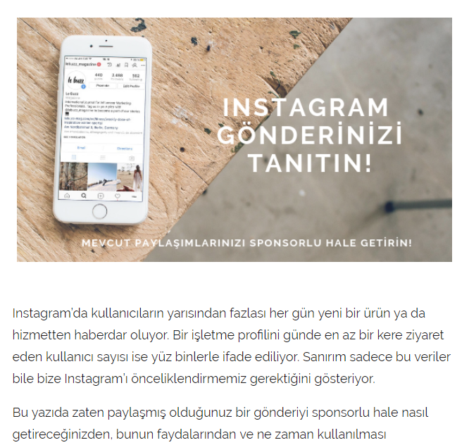 Instagram Gönderi Tanıtımı